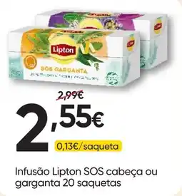 Froiz Infusão Lipton SOS cabeça ou garganta promoção