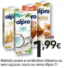 Froiz Bebida aveia e amêndoa clássica ou sem açúcar, coco ou arroz Alpro promoção