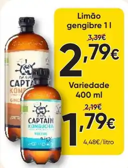Froiz Captain kombucha limão gengibre promoção