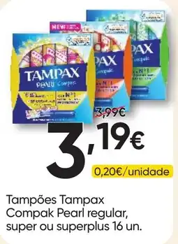 Froiz Tampões Tampax Compak Pearl regular promoção