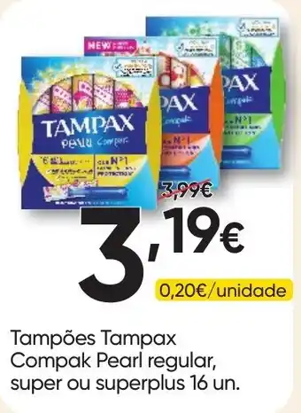 Froiz Tampões Tampax Compak Pearl regular promoção