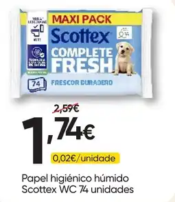 Froiz Papel higiénico húmido Scottex WC promoção