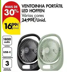 Pingo Doce Hoffen - ventoinha portátil led hoffen promoção