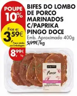 Pingo Doce Bifes do lombo de porco marinados c/paprika pingo doce promoção