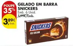 Pingo Doce gelado em barra snickers promoção