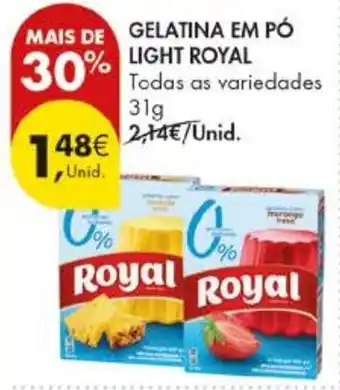 Pingo Doce gelatina em pó light royal promoção
