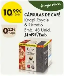 Pingo Doce cápsulas de café kaapi royale & ristretto promoção