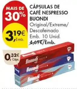 Pingo Doce cápsulas de café nespresso buondi promoção