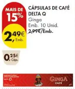 Pingo Doce cápsulas de café delta q ginga promoção