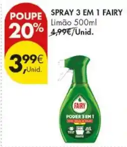 Pingo Doce spray 3 em 1 fairy promoção