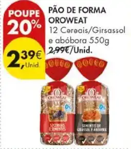 Pingo Doce Pão de forma oroweat promoção