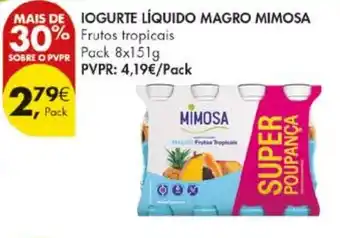 Pingo Doce Iogurte líquido magro mimosa promoção