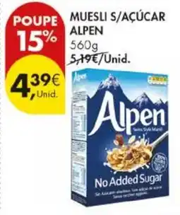 Pingo Doce Muesli s/açúcar alpen promoção