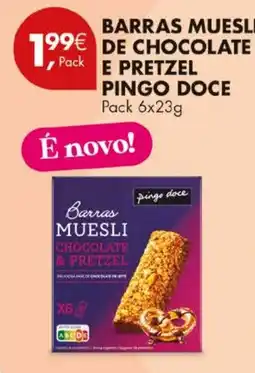 Pingo Doce Barras muesli chocolate & pretzel pingo doce promoção