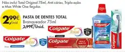 Pingo Doce Pasta de dentes total branqueador 75ml promoção