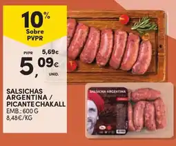 Continente Salsichas argentina / picante chakall promoção