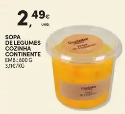 Continente Sopa de legumes cozinha continente promoção