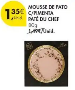 Pingo Doce Mousse de pato c/pimenta paté du chef promoção