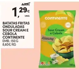 Continente batatas fritas onduladas sour cream e cebola continente promoção