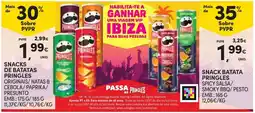 Continente Snacks de batatas pringles originais/natas & cebola/paprika/presunto promoção