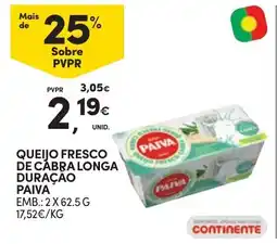 Continente Queijo fresco de cabra longa duração paiva promoção