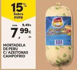 Continente Mortadela de peru c/ azeitonas campo frio promoção