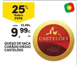 Continente Queijo de vaca curado médio castelões promoção