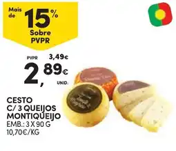 Continente Cesto c/ 3 queijos montiqueijo promoção