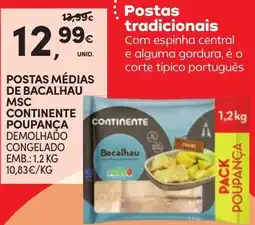 Continente Postas médias de bacalhau msc continente promoção