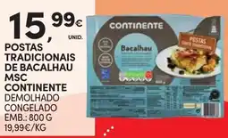Continente Postas tradicionais de bacalhau msc continente demolhado promoção