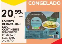Continente Lombos de bacalhau msc continente promoção