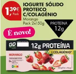 Pingo Doce Go Active iogurte sólido proteico c/colagénio morango promoção