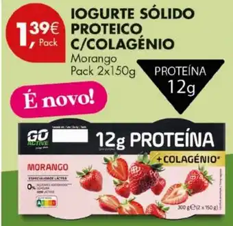 Pingo Doce Go Active iogurte sólido proteico c/colagénio morango promoção