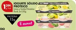 Pingo Doce Iogurte sólido proteico go active lima e limão/goiaba promoção