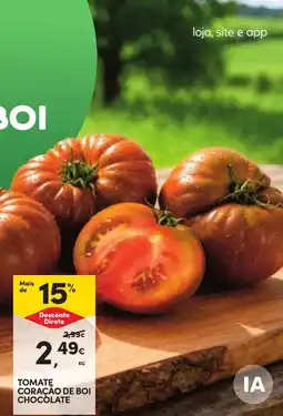 Continente tomate coração de boi chocolate promoção