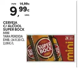 Continente Cerveja c/ alcool super bock mini promoção