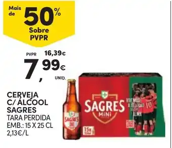 Continente Cerveja c/ álcool sagres promoção