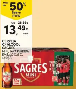 Continente Cerveja c/ álcool sagres mini promoção
