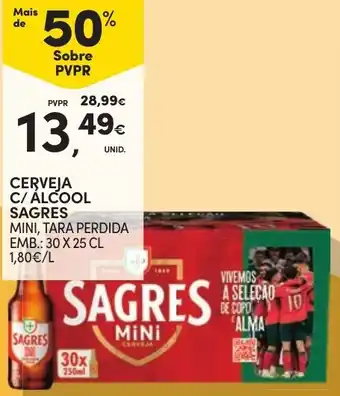 Continente Cerveja c/ álcool sagres mini promoção