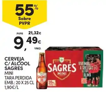 Cerveja c/ álcool sagres mini