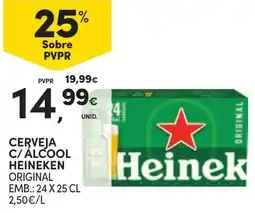Continente Cerveja c/ alcool heineken original promoção