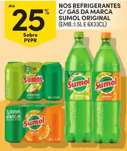 Continente nos refrigerantes c/ gás da marca sumol original promoção