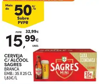 Continente Cerveja c/ álcool sagres branca promoção