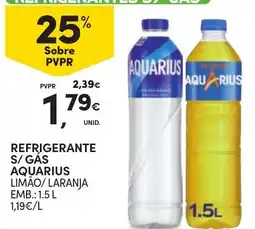 Continente Refrigerante s/ gás aquarius limão/laranja promoção
