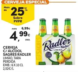 Continente Cerveja c/ alcool sagres radler limão, tara perdida promoção