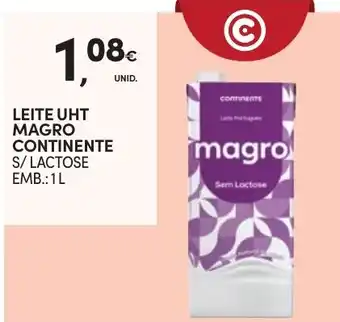 Continente Leite uht magro continente s/lactose promoção