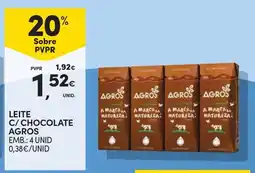 Continente Leite c/ chocolate agros promoção