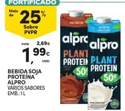 Continente Bebida soja proteína alpro vários sabores promoção
