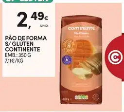 Continente Pão de forma s/gluten continente promoção