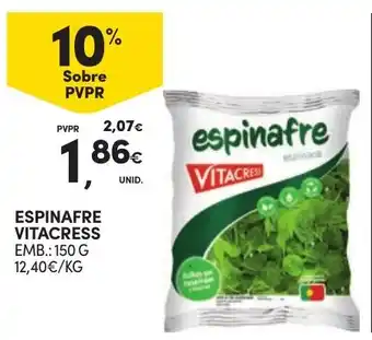 Continente espinafre vitacress promoção
